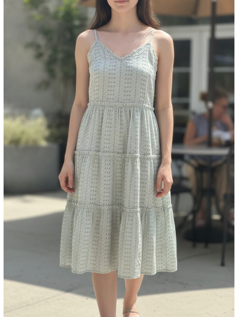 New with Tags | Sim & Sam | S | Sage Eyelet Tiered Sundress